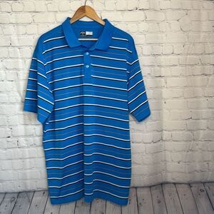 Callaway Mens Royal Blue Black striped Short Sleeve Golf Shirt Polo size xxl